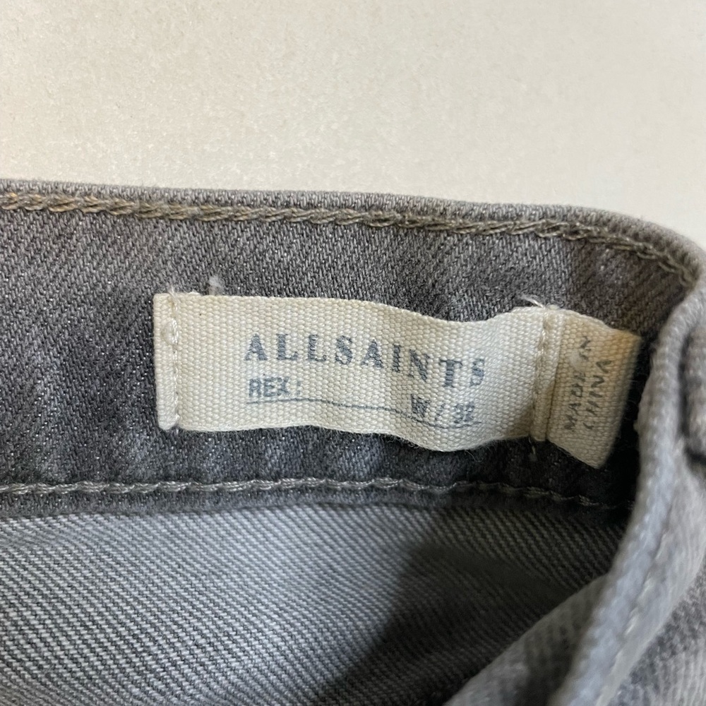 ALLSAINTS Rex Denim Jeans Men Size 32 x 32 Gray Distressed - Picture 8 of 12